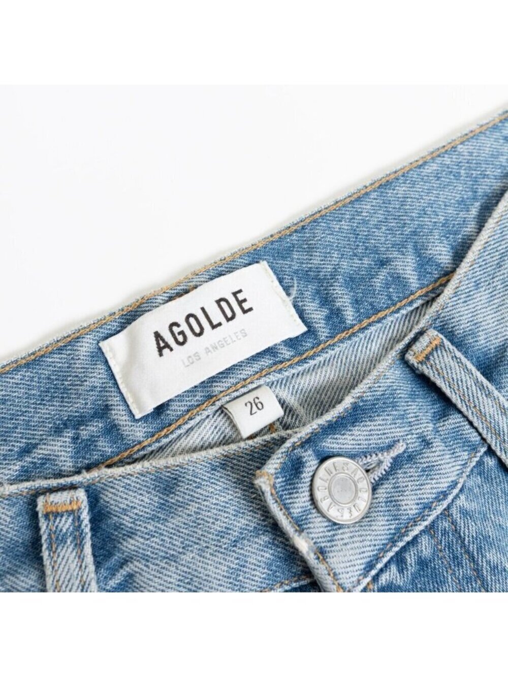 AGOLDE 90s Pinch Waist High Rise Straight Jeans Light Wash Size 26 - Picture 6 of 14